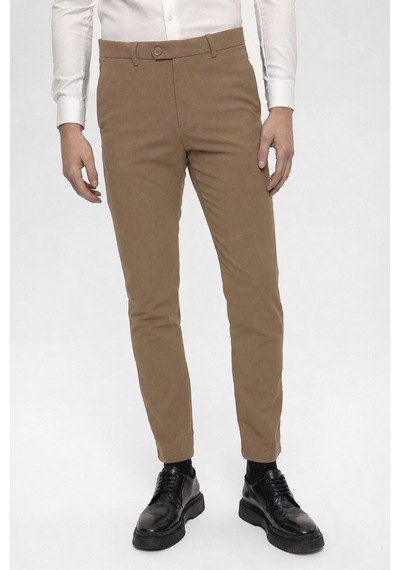 Antioch Erkek Aksesuar Detaylı Slim Fit Pantolon Camel