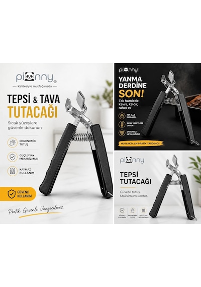 Pionny Pratik Tepsi Tava Ve Tencere Tutacağı Siyah Çok Renkli