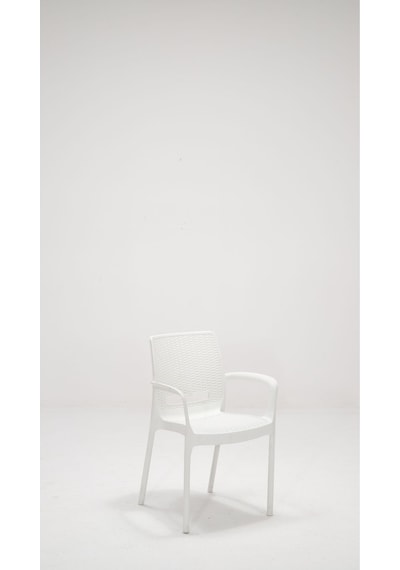 2 Adet Rattan Lüx Beyaz Sandalye / Balkon-Bahçe-Teras Beyaz