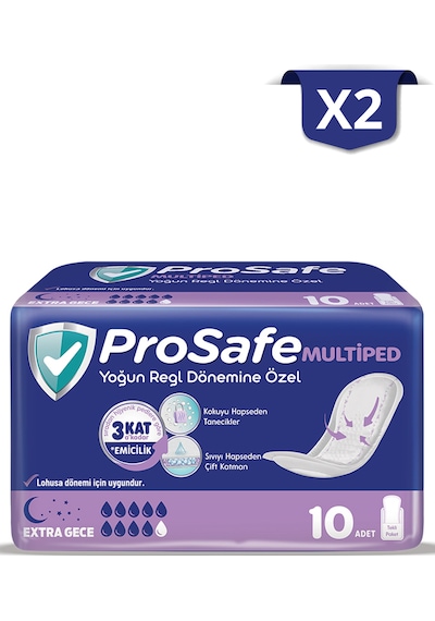 Prosafe Multiped Extra Gece 10'lu X2
