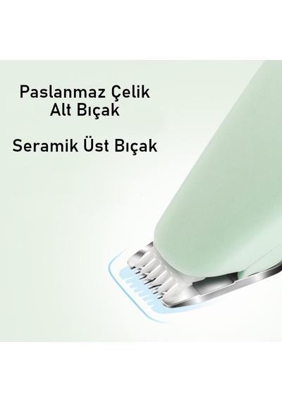 Valkyrie Kedi Köpek Pati Tüy Kesme Makinesi Sessiz Hassas Bölge Traş Cihazı Seramik & Çelik Bıçaklı Yeşil