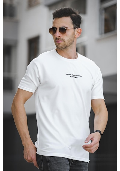 Ft New Club Baskılı Otoban Bisiklet Yaka Likralı Slim Fit Erkek Tshirt Antrasit