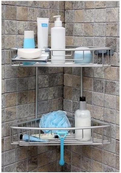 Primanova Aluminyum Banyo Rafı 2 Li Mat Eloksal Gümüş