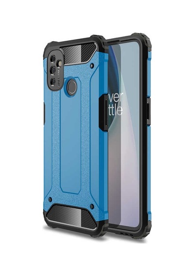 Noktaks - One Plus Uyumlu One Plus Nord N100 - Kılıf Çift Katman Zırh Tank Crash Military Kapak - Gri