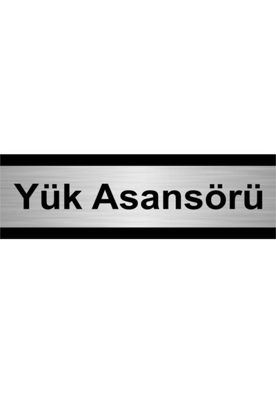 Yük Asansörü 5x20cm Gümüş Renk Metal Yönlendirme Levhası