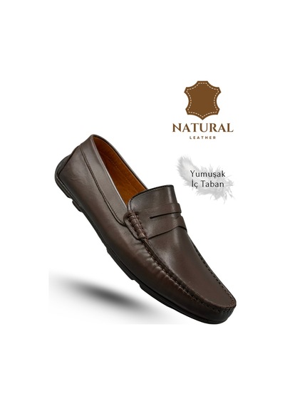 Sermoda Erkek Loafer - Hakiki Deri Rok Loafer Erkek Ayakkabı Kahve