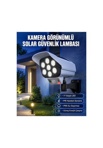 Kablosuz, Güneş Paneliyle Şarj Olan Dış Mekan Lambası 8-10 Saat Aydınlatma Süresi Altın
