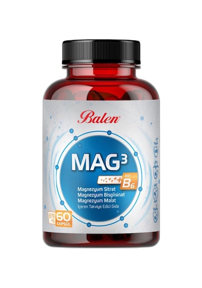 Balen Mag 3 Magnezyum Sitrat Bisglisinat Malat 679 Mg Takviye Edici Gıda 3 x 60 Kapsül