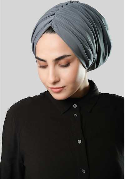 Hürrem Bone Antrasit Drapeli Salaş Tesettür Bone Sandy Büzgülü 2315 25 Antrasit