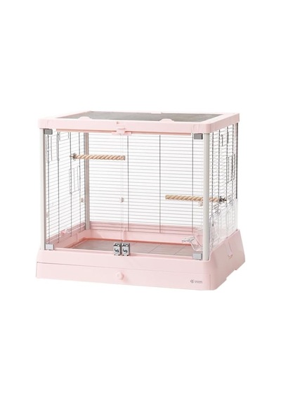 Camlı Kuş Kafesi Pembe 65 48 55cm