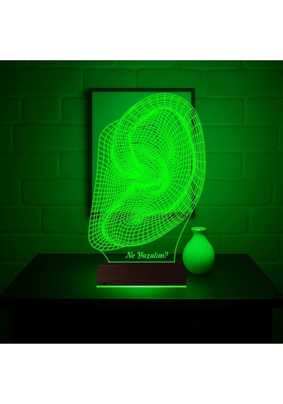 Luvivia Kulak İşitme Tasarım Kişiye Özel 3d Lamba - Masa Gece Lambası Şeffaf