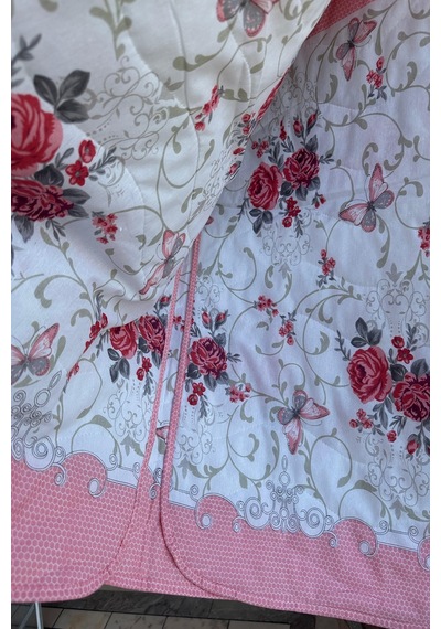 Sofline Çift Kişilik Çok Amaçlı Pike, Yazlık Pike, Desenli Pike, Yatak Örtüsü Pike 195x220cm Pembe