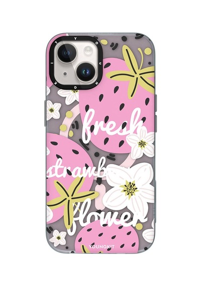 Apple Uyumlu iPhone 13 Kılıf Magsafe Şarj Özellikli Youngkit Fruity Flavour Serisi Pembe