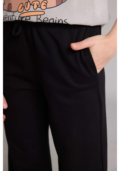 Defacto %100 Pamuk Wıde Leg Pantolon Kız Çocuk G0338a826spbk81 Siyah-bk81