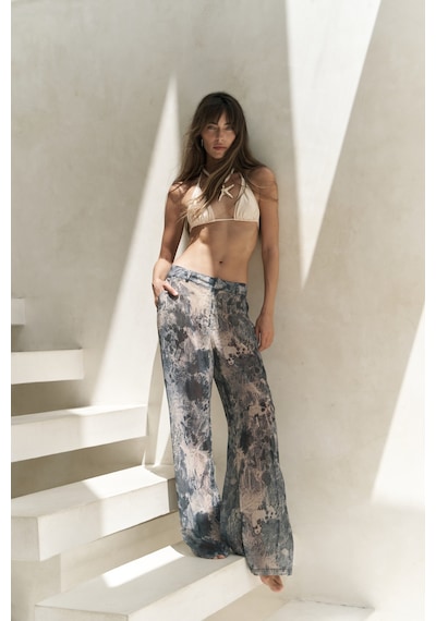 Mai Collection Mai Studios Co. Budiono Transparan Patlı Antrasit Pantolon Antrasit