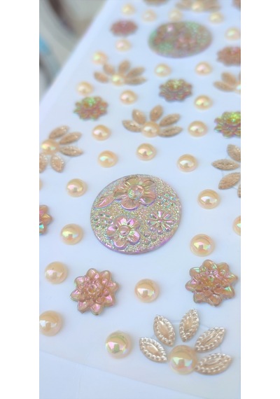 Taş Sticker Sarı Gold Yapışkanlı Saç , Yüz Ve Tırnak Taşı Işıltıl