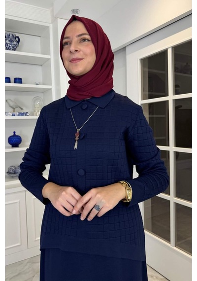 Kumsal Triko Takım Lacivert Çok Renkli