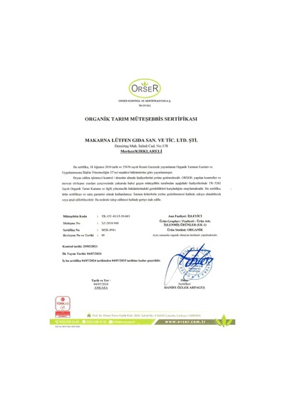 Organik Tel Şehriye 250 G