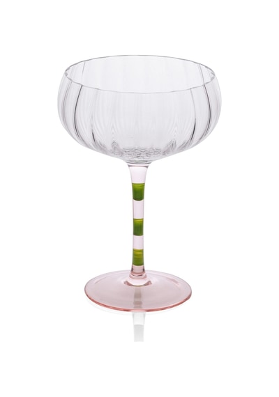 The Mia Ayaklı Cam Dondurma Kasesi Pembe Yeşil 240 Ml