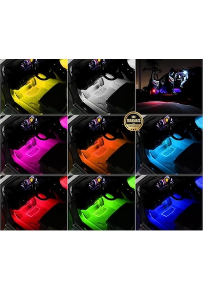 Opel Corsa B 1993-2000 İçin Uyumlu Araç İçi Ayak Altı Led Şerit Işık, 48 Led Rgb Atmosfer Aydın