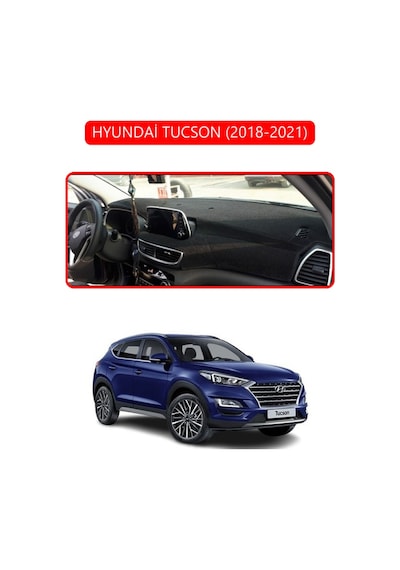 Hyundai Tucson 2018-2021torpido Koruma Halısı Kırmızı Kenar
