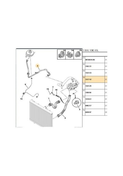Yedek Su Depo Hortumu Partner Tepee 308 3008 5008 C4 Picasso Berlingo 1317v2-ibr17510
