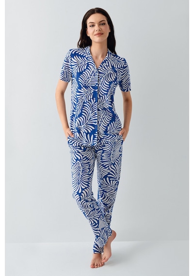 Arnetta Kadın Lacivert Gömlek Pijama Takım Ar3607-s-v3 Mavi