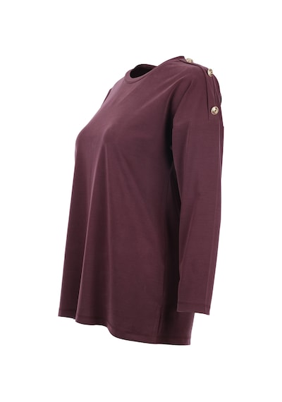 On Kadın Oversize Uzun Kol Minimalist Bluz - Rahat Ve Şık Bordo