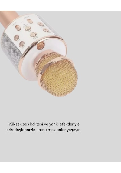 Bluetooth Karaoke Mikrofon Şarjlı Uzun Pil Ömürlü Çok Fonksiyonlu - Lisinya