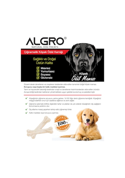 Algro Doğal Ödül Kemiği Sığır Derisi 12.5 CM 6 x 100 G