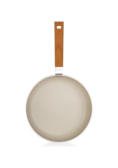 Schafer Ceramoni Seramik Tava 28 Cm Ve 28 Cm Wok Tava Seti Krem Krem