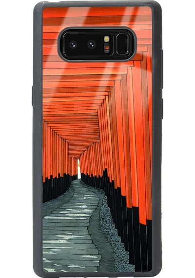Samsung Uyumlu Note 8 Pastel Pencereler Tasarımlı Glossy Telefon Kılıfı Çok Renkli