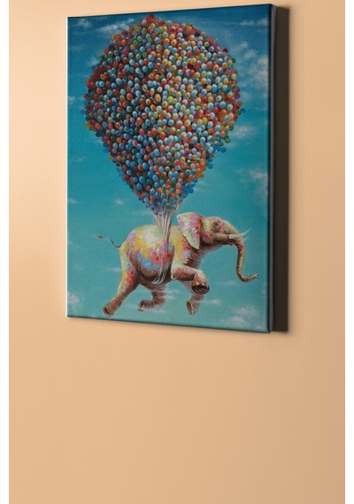Webstyle Sayılarla Boyama Seti Kasnaklı Filin Balonla Seyahati 40x50 Cm