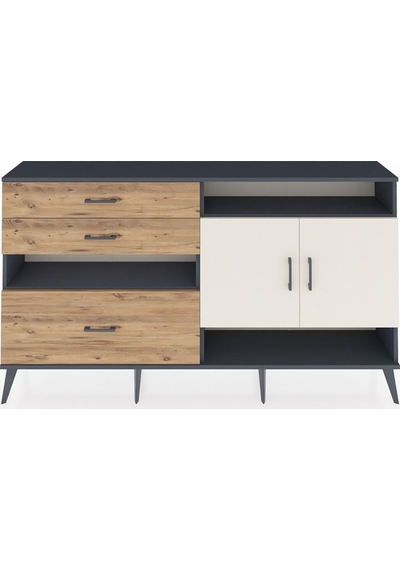 Arges Konsol 4 Raflı 3 Çekmeceli 2 Kapaklı 176x30x99 Antrasit-ayt Antrasit-aytaşı/çam Arges Konsol 4 Raflı 3 Çekmeceli 2 Kapaklı 176x30x99 Antrasit-ayt Antrasit-aytaşı/çam