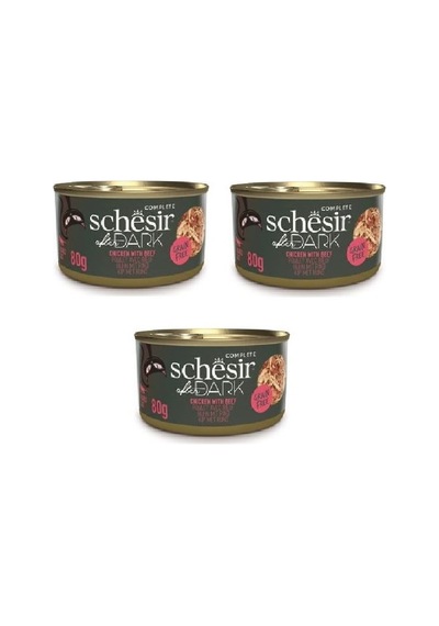 Schesir After Dark Parça Etli Tavuk Ve Sığır Etli Kedi Konserve 80 Gr. X 3 Adet