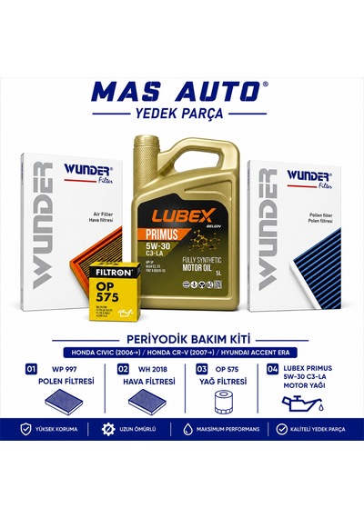 Honda Civic 1.8 İ-vtec Honda Cr-v 2.0 İ-vtec Hyundai Accent 1.5 Crdi Periyodik Bakım Seti