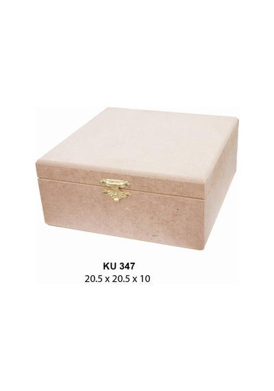 Ahşap Kare Kutu Klipsli 20,5x20,5cm Ku347