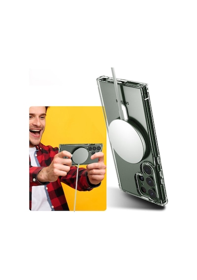 Samsung Galaxy  Uyumlu,  S23 Ultra Kılıf Magneticsafe Şeffaf Silikon - Şeffaf
