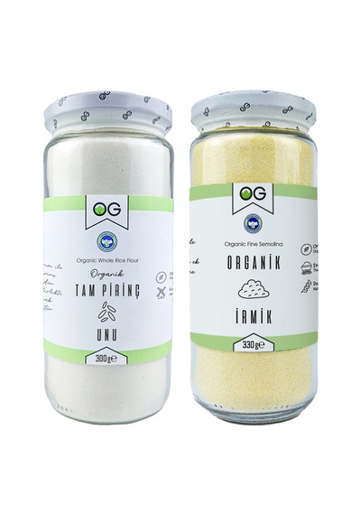 OG natural Organik Tam Pirinç Unu ve Organik İrmik 330 Gr Seti