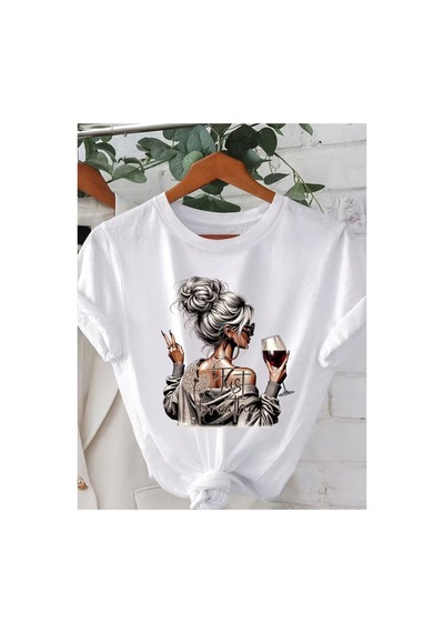 Just Breathe Serisi Baskılı Kompackt T-shirt Beyaz