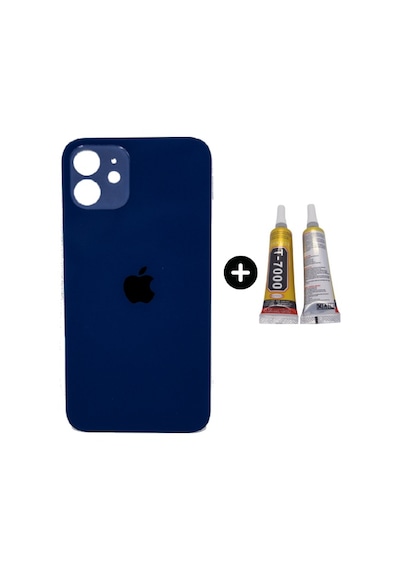 Apple Uyumlu iPhone 12 Arka Pil Batarya Kapak Mavi + B7000