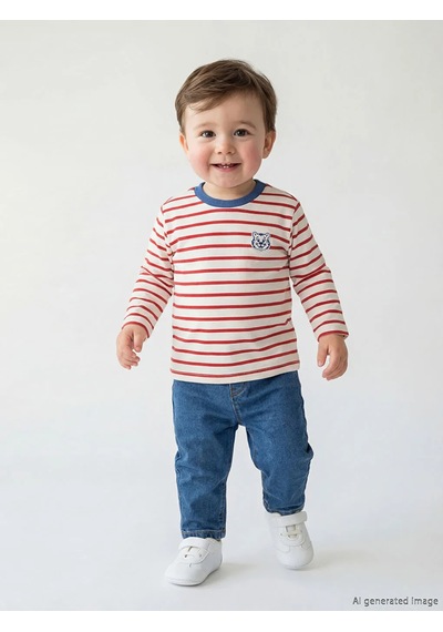 Lc Waikiki Kırmızı Erkek Bebek Jean Pantolon Ve Tişört