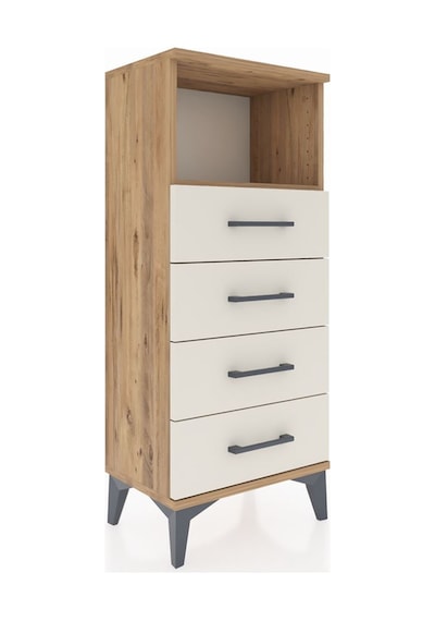 Arges Komodin Tek Raflı 4 Çekmeceli 44x30x106 Çam-aytaşı Çam