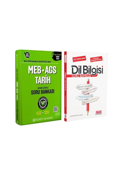 Öğreti Akademi 2025 Meb Ags Tarih Ve Akm Dil Bilgisi Soru Bankası Seti 2 Kitap