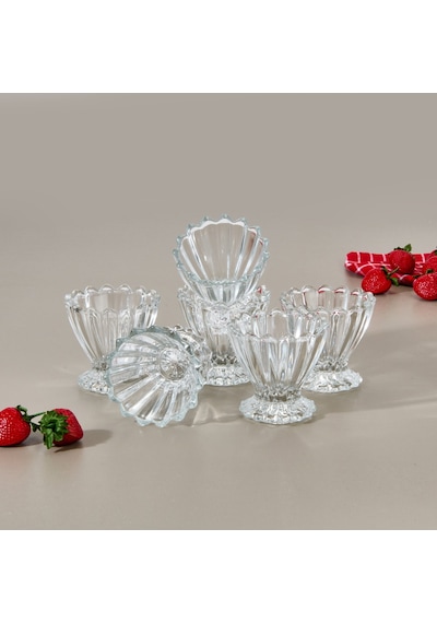 Glasss In Love 6'lı Dondurma Kasesi - Şeffaf - 160 Ml Renkli