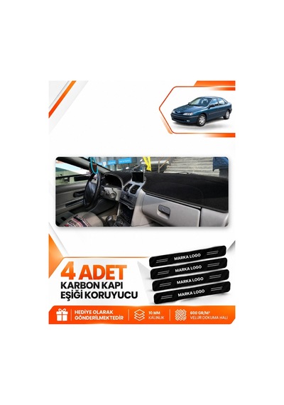 Renault Laguna 1 Aırbagli 2000-2007 Uyumlu Torpido Koruma Kılıfı Halısı Örtü - Siyah