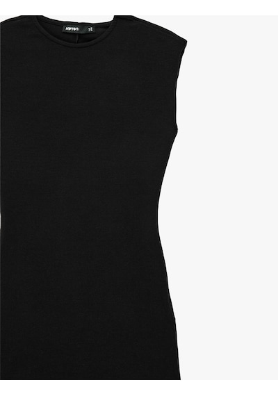 Koton Slim Fit Dantel Detaylı Bisiklet Yaka Kolsuz Mini Elbise Siyah 6sak80278ek Siyah