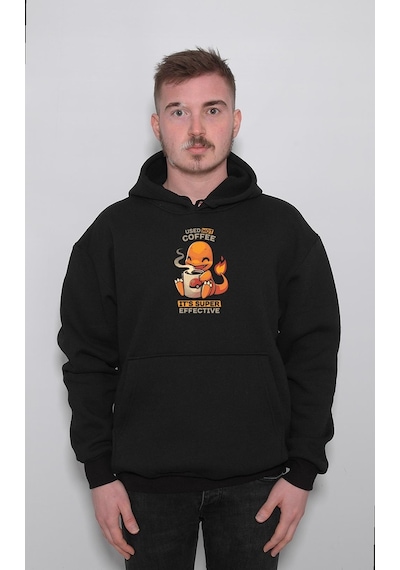 Pokemon Charizard Çalizart Used Hot Coffee It's Super Effective Sweatshirt Unisex Kapüşonlu Hoodie 001