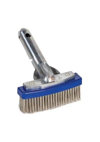 Krom Saplı Paslanmaz Klipsli Model Tel Havuz Fırçası 15 cm-Stainl