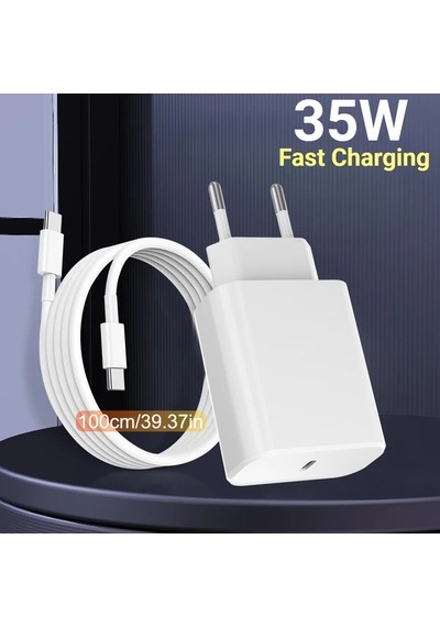 Wangxi 35w Hızlı Şarj Cihazı 1m Type C Şarj Kablolu Usb Type C Portlu Apple Uyumlu iPhone 16 15 İpad İçin